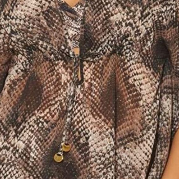 Bleu by Rod Beattie Snakeskin Caftan Cover-Up Up - Picture 3 of 5